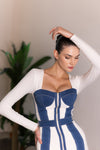 Dress IVORY-BLUE